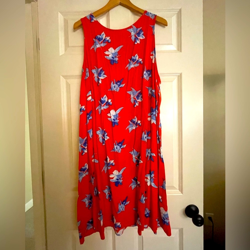 AVA & VIV Orange and Blue Floral Dress
